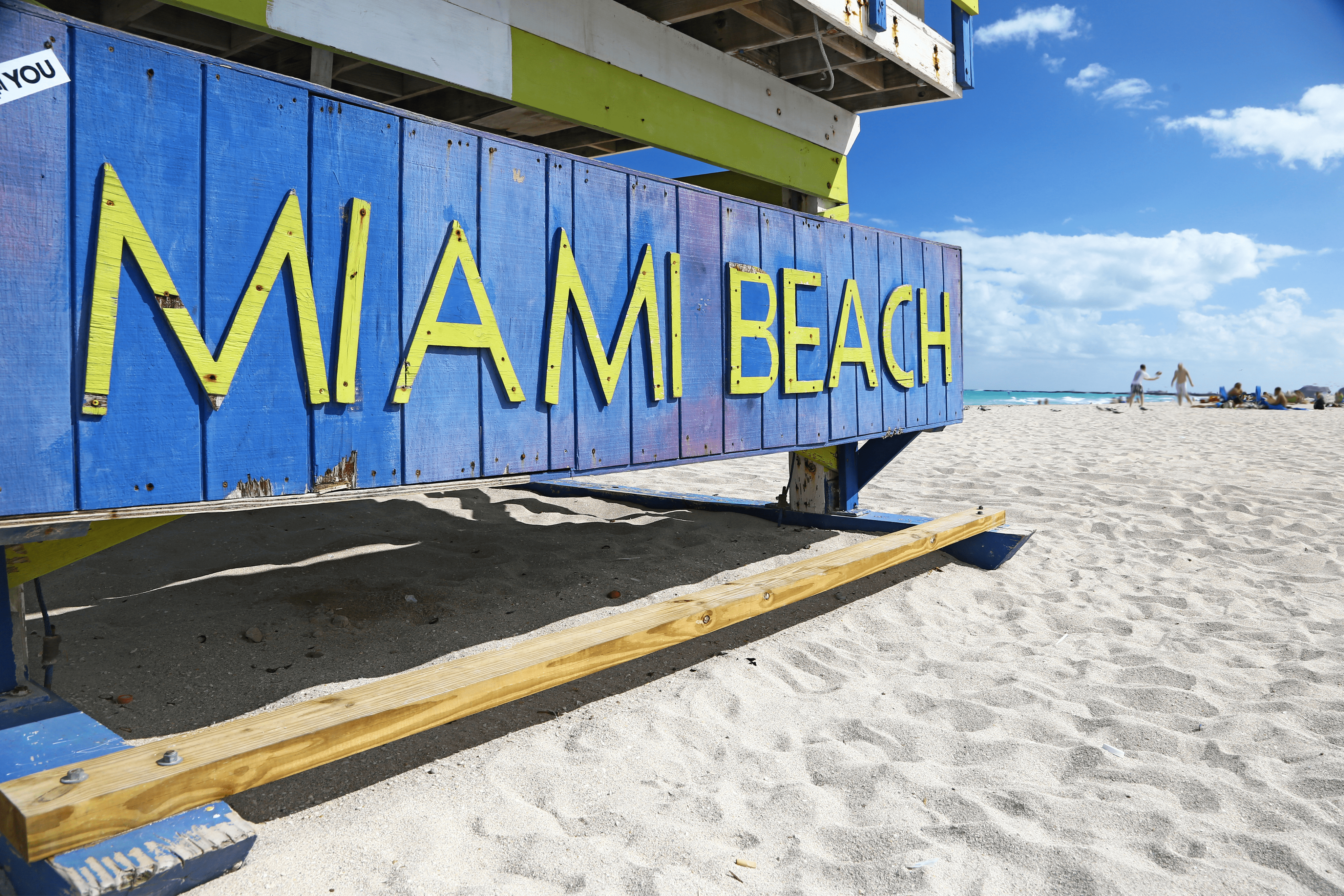 Miami Beach lifeguard sign color and green